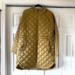 Athleta Hooded Quilted Coat Sz Large NWOT